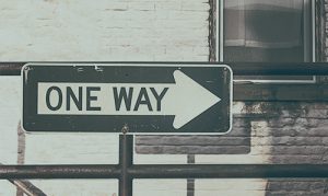 One Way Traffic Sign metaphor for marijuana seo