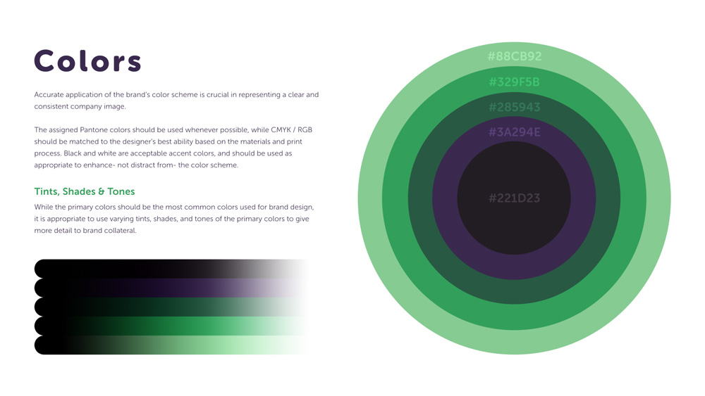 Brand guidelines color page