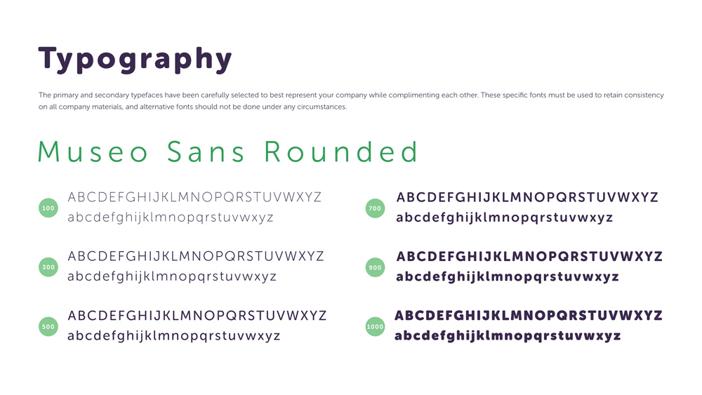 Branding typography guide example