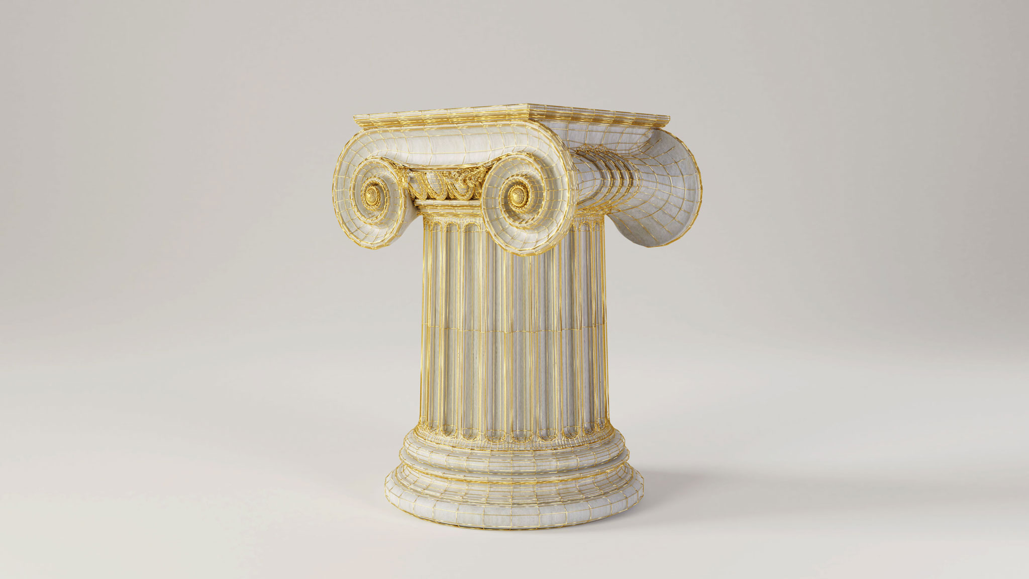 Digital 3D render of Apollo Grown column package display