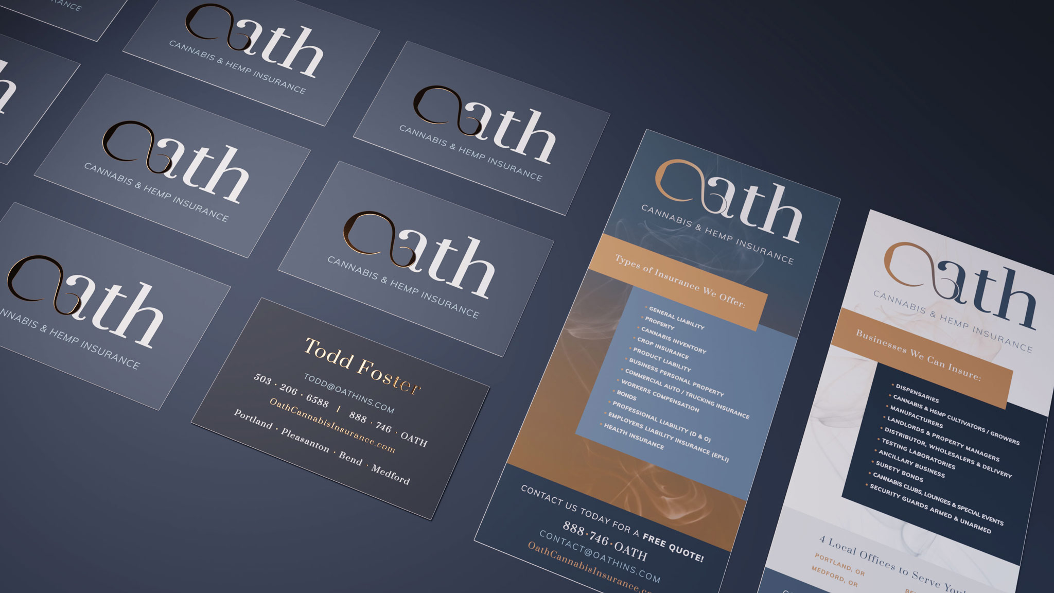 Oath Insurance brand design materials