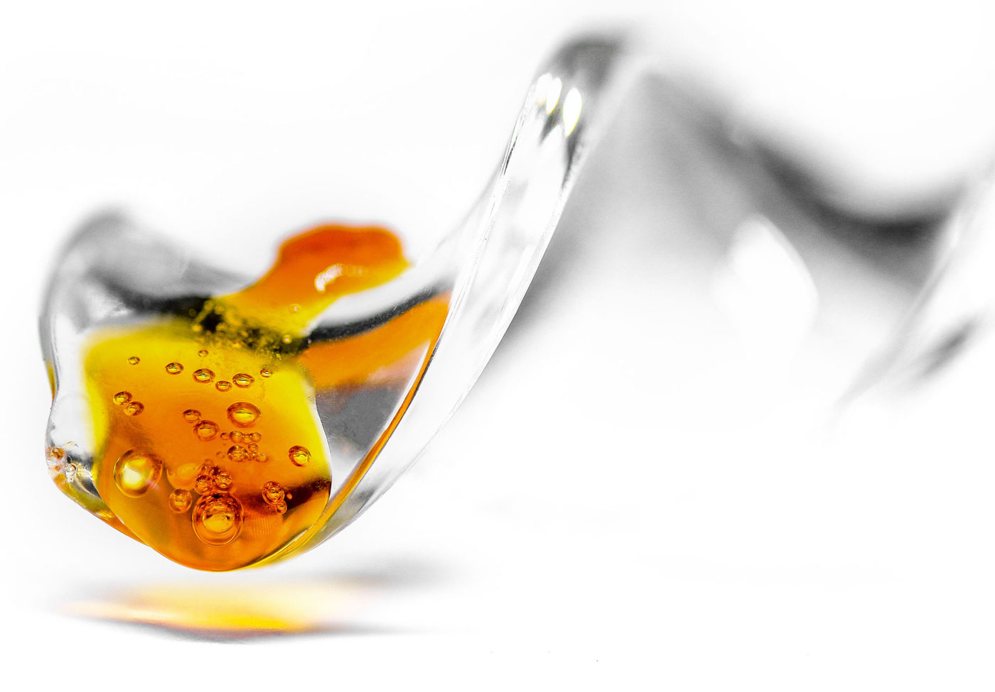 Closeup photo of shatter cannabis concentrate