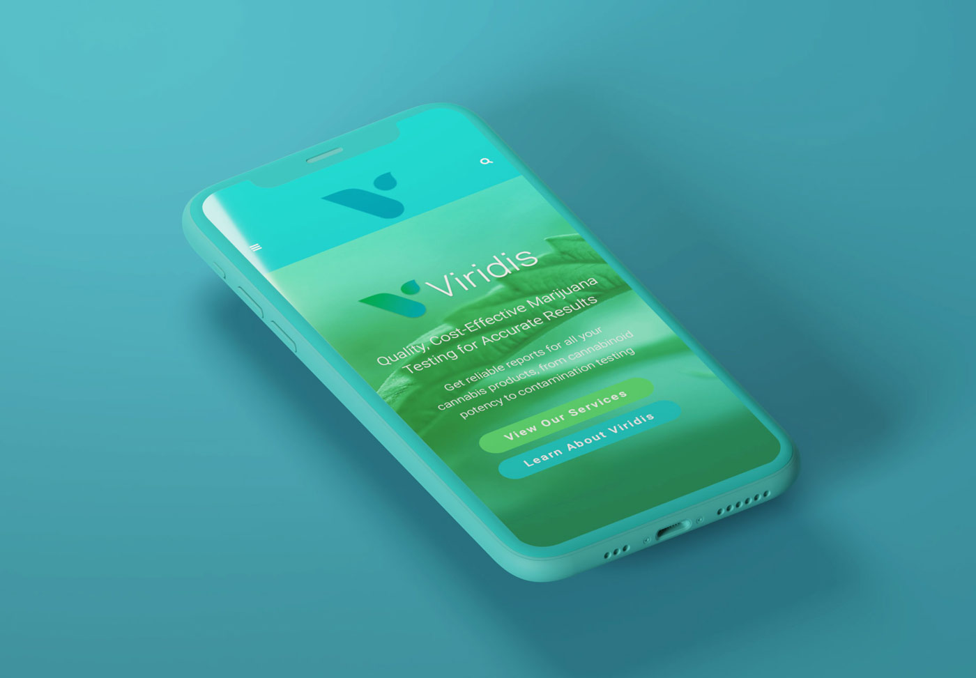 Mobile experience of a cannabis lab website design
