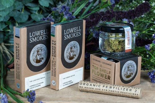 Lowell Smokes preroll brand identity design